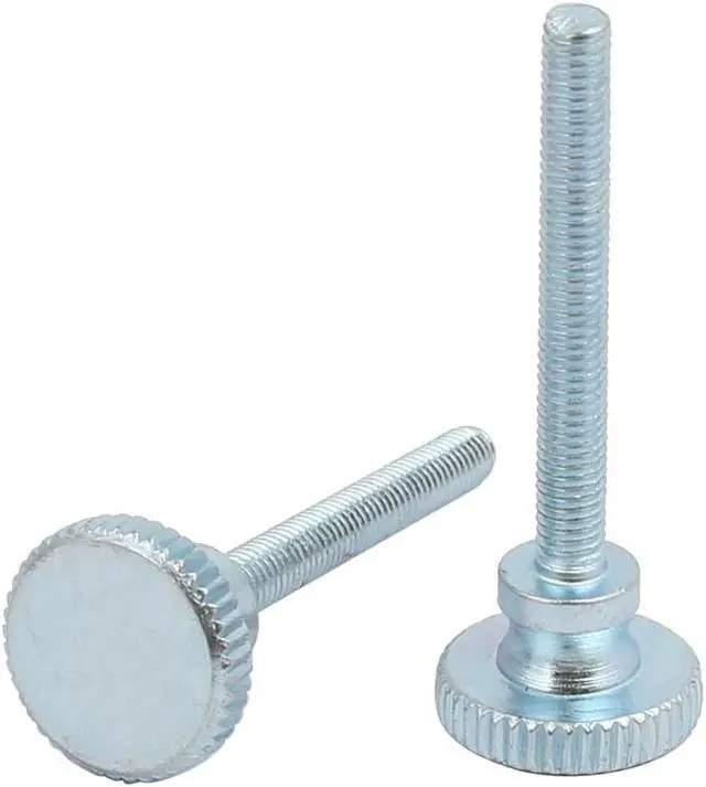 Alt view image 3 of 3 - Unique Bargains M3x25mm Carbon Steel Flat Knurled Head Fully Threaded Thumb Screw Bolt 10pcs