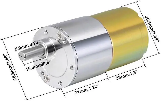Alt view image 2 of 4 - 12V DC 5 RPM Gear Motor High Torque Electric Reduction Gearbox Eccentric Output Shaft