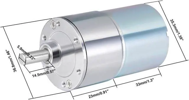Alt view image 2 of 4 - 24V DC 200 RPM Gear Motor High Torque Electric Reduction Gearbox Eccentric Output Shaft