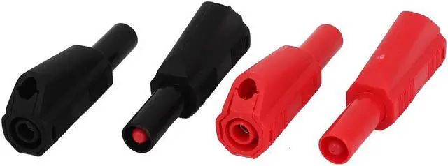 Main image of Unique Bargains 4 Pcs Multimeter Test Probes Banana Plug Cables Connector Red Black