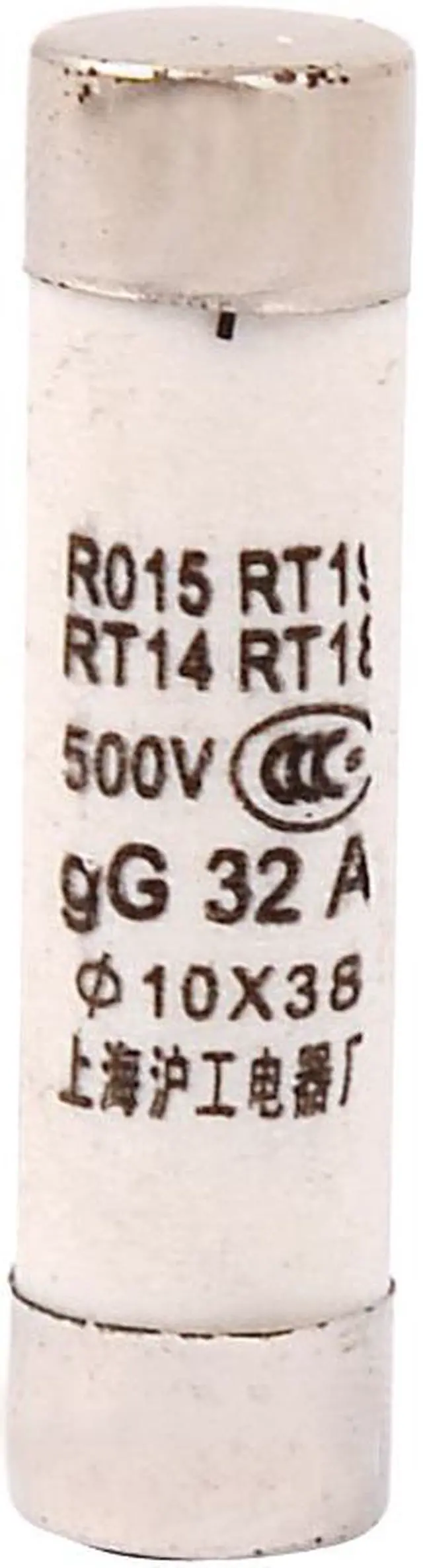 Alt view image 2 of 2 - RO15 RT18 RT14 RT19 Ceramic Cylindrical Tube Fuse 32A 500V 10mmx38mm