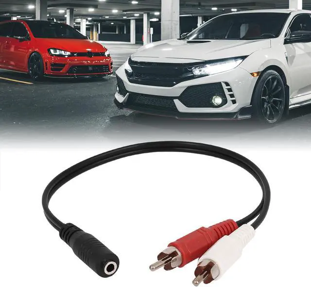 Alt view image 2 of 4 - 3.5mm Female Stereo to 2 RCA Male AV Audio Aux Cable Cord Adapter