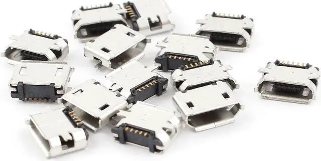 Main image of Unique Bargains 15PCS DIY Micro B Type USB 2.0 5-Pin Female SMT Socket Jack Connector