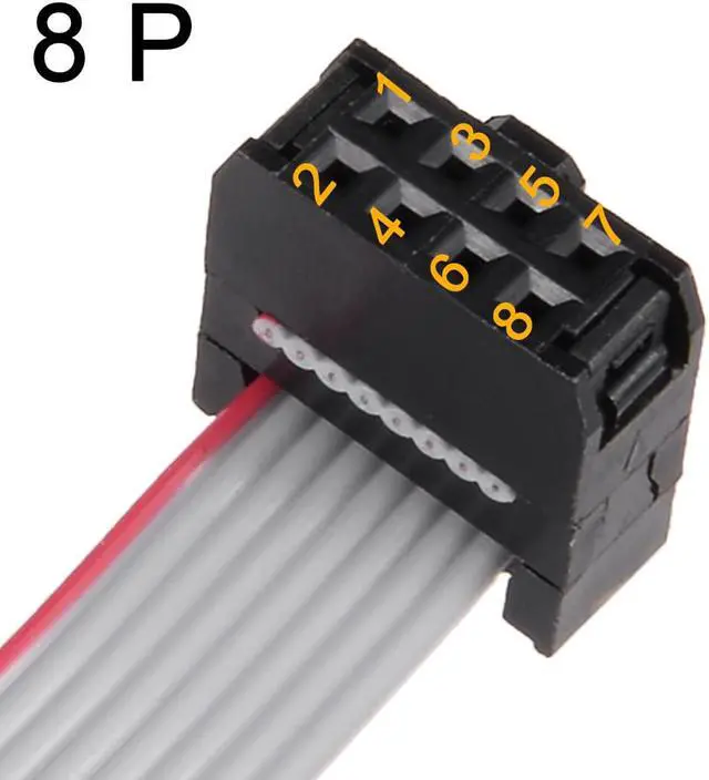 Alt view image 6 of 7 - IDC 8 Pins Connector Flat Ribbon Cable Female Connector Length 30cm 2.54mm Pitch,5pcs