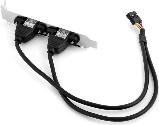 Alt view image 2 of 4 - PCI Dual USB 2.0 Female to Motherboard 9p 9 pin Motherboard USB Cable Header Adapter Black