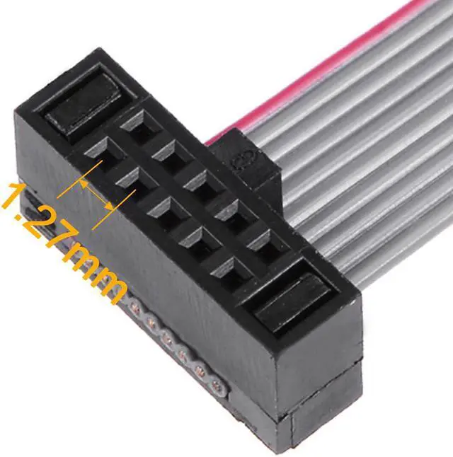 Alt view image 4 of 5 - IDC 10 Pins Connector Flat Ribbon Cable Female Connector 20cm 1.27mm Pitch,2pcs