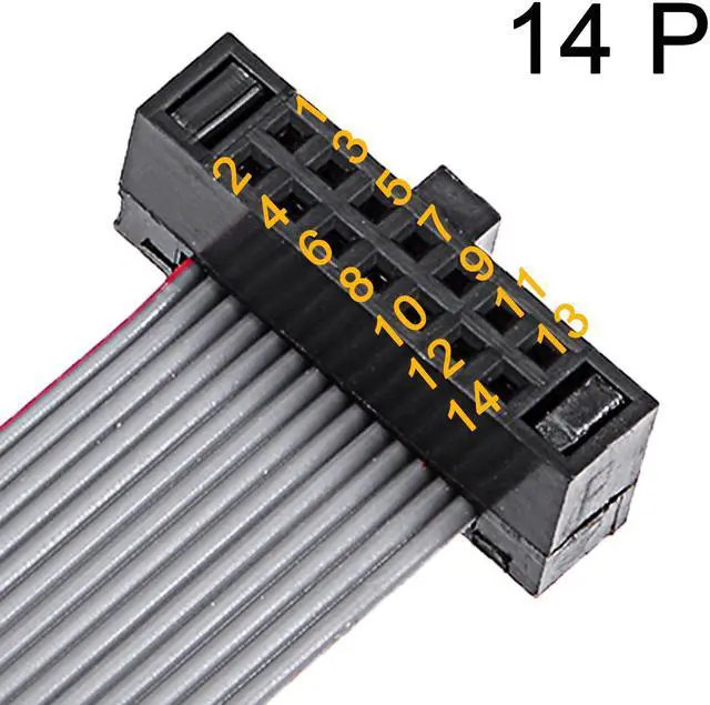 Alt view image 3 of 5 - IDC 14 Pins Connector Flat Ribbon Cable Female Connector 20cm 1.27mm Pitch,2pcs