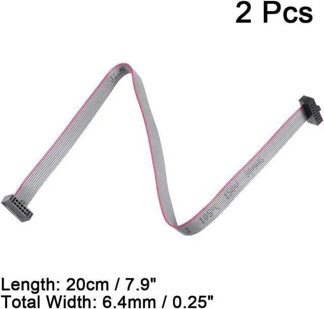Alt view image 2 of 5 - IDC 10 Pins Connector Flat Ribbon Cable Female Connector 20cm 1.27mm Pitch,2pcs