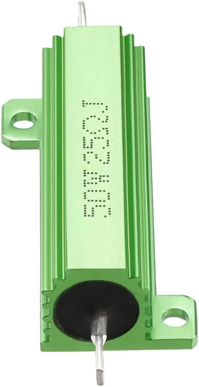 Alt view image 2 of 4 - 50W 25 Ohm 5% Aluminum Housing Resistor Screw Tap Chassis Mounted Aluminum Case Wirewound Resistor Load Resistors Green 1 pcs