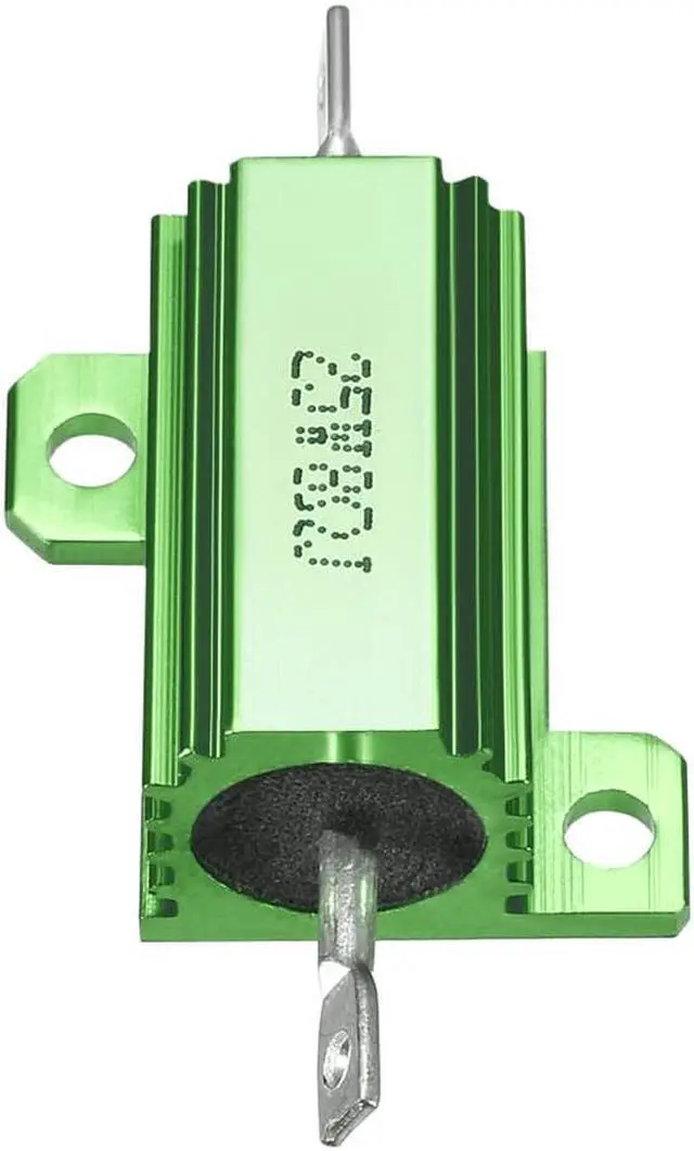 Alt view image 6 of 7 - 25W 8 Ohm Aluminium Housing Chassis Mount Wirewound Power Resistors Green 5pcs