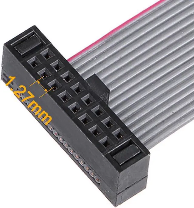 Alt view image 4 of 5 - IDC 16 Pins Connector Flat Ribbon Cable Female Connector 20cm 1.27mm Pitch,2pcs