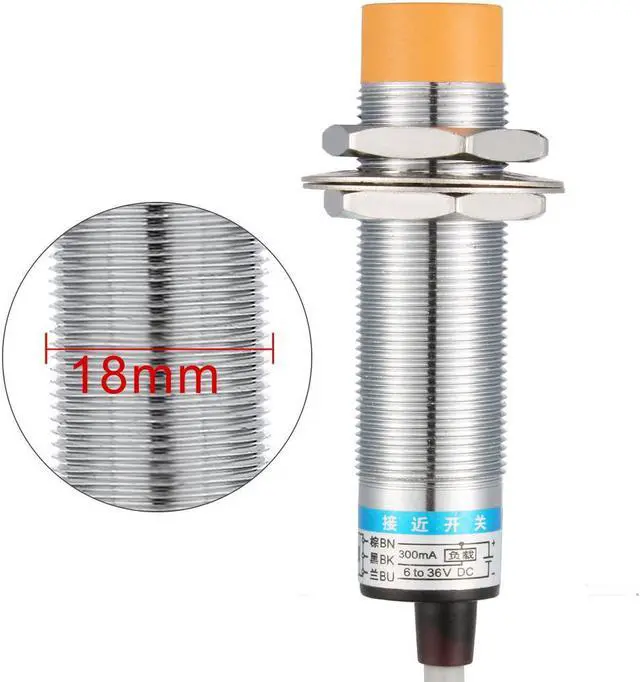 Alt view image 4 of 6 - Unique Bargains 8mm Inductive Proximity Sensor Switch NO DC 6-36V 300mA 3-wire LJ18A3-8-Z/BX