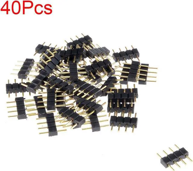 Alt view image 3 of 3 - Unique Bargains 40pcs 4 Pin Male to Male Plug Header Adapter Connector Fit RGB/3528/5050 LED Chip Strip Black