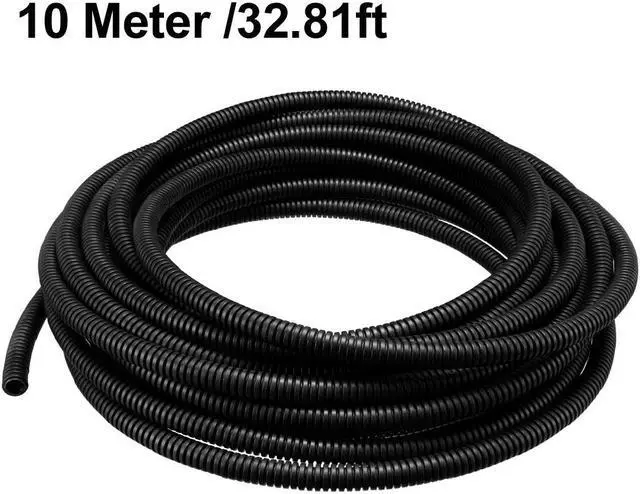Alt view image 5 of 5 - Unique Bargains 10M 10mm Outside Dia Corrugated Bellow Conduit Tube for Electric Wiring Black