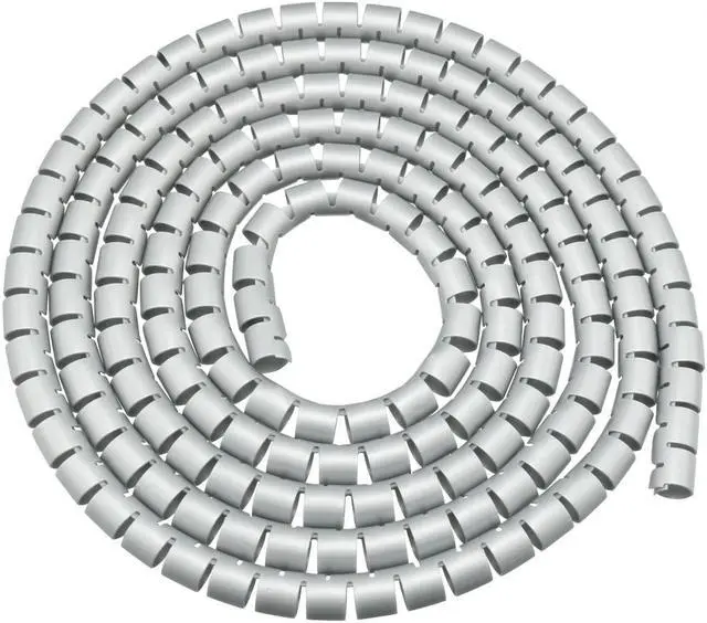 Main image of Unique Bargains 10mm Flexible Spiral Tube Cable Wire Wrap Computer Manage Cord Gray 2M