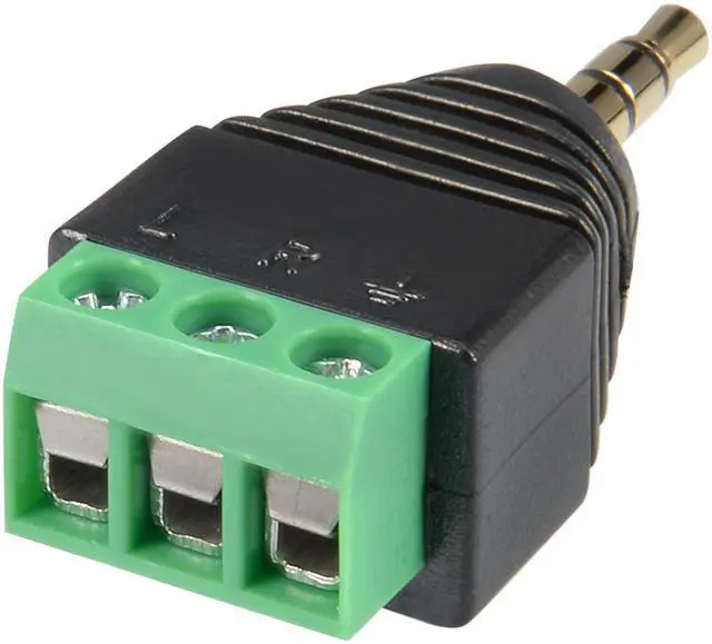 Alt view image 3 of 3 - Unique Bargains 3.5mm (1/8inches) Audio Male to AV 3-Screw Terminal Female Connector Adapter