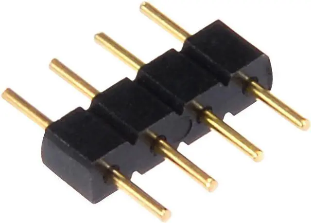 Main image of Unique Bargains 40pcs 4 Pin Male to Male Plug Header Adapter Connector Fit RGB/3528/5050 LED Chip Strip Black