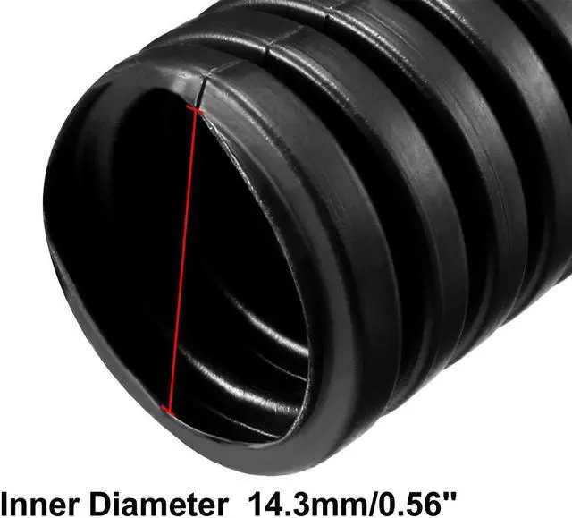 Main image of Unique Bargains 6M 18.5mm Outside Dia Corrugated Bellow Conduit Tube for Electric Wiring Black