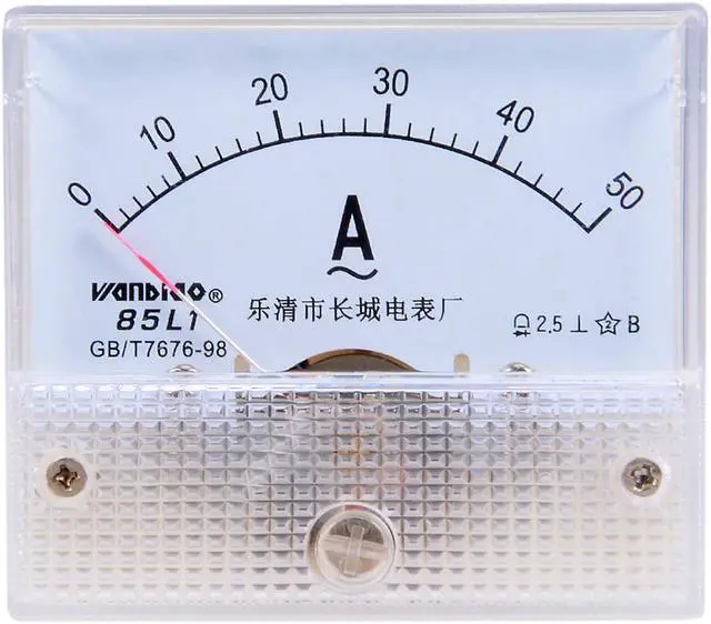 Main image of Unique Bargains AC 0-50A Analog Panel Ammeter Gauge Ampere Current Meter 85L1 2.5 Error Margin
