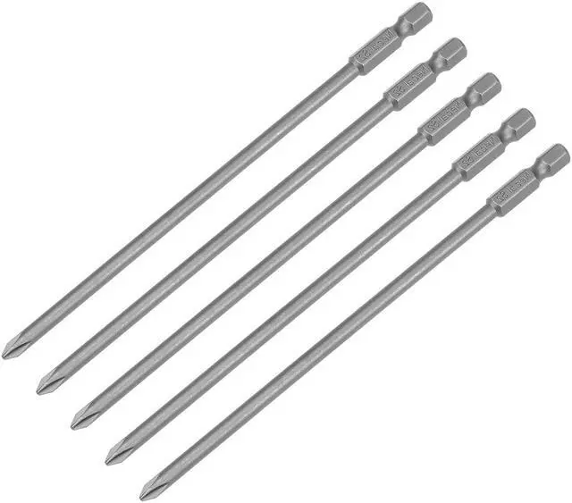 Main image of 5 Pcs 1/4 Shank 150mm Length 4.5mm Phillips PH1 Magnetic S2 Screwdriver Bits