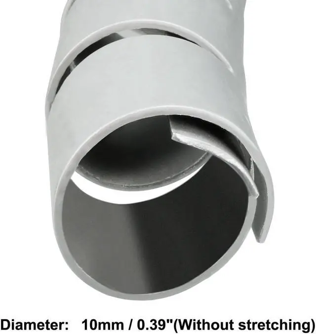 Alt view image 5 of 5 - Unique Bargains 10mm Flexible Spiral Tube Cable Wire Wrap Computer Manage Cord Gray 2M
