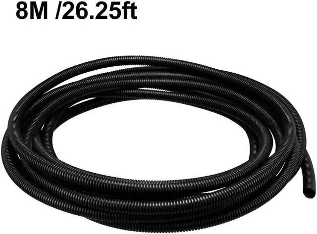 Alt view image 5 of 5 - Unique Bargains 9M 13mm Outside Dia Corrugated Bellow Conduit Tube for Electric Wiring Black
