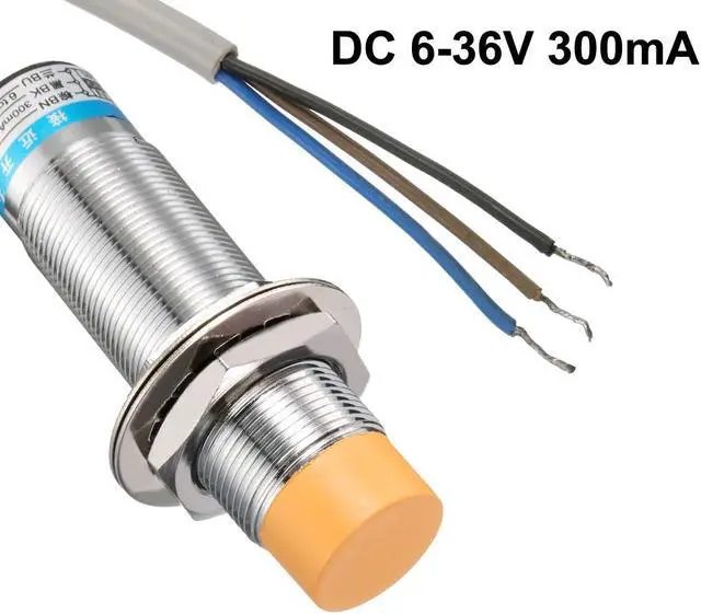 Alt view image 2 of 6 - Unique Bargains 8mm Inductive Proximity Sensor Switch NO DC 6-36V 300mA 3-wire LJ18A3-8-Z/BX