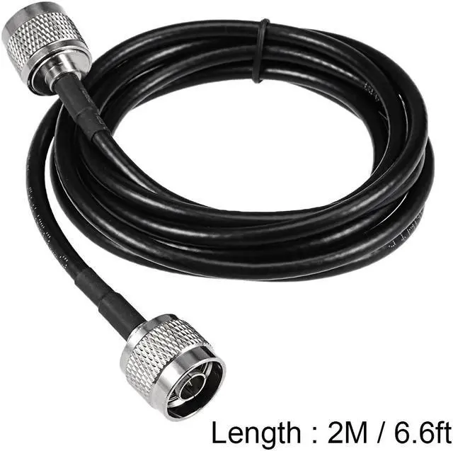 Alt view image 2 of 3 - Unique Bargains 2M N-Type Male to N-Type Male Antenna RF Coaxial Extension Pigtail Cable Black