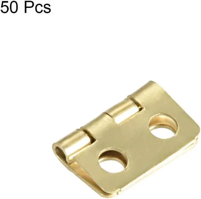 Alt view image 4 of 4 - 0.5" Mini Hinge Jewelry Case Wooden Box Hinges Fittings Golden Plain 50pcs
