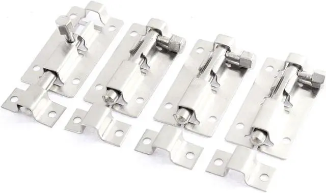 Main image of Unique Bargains 5cm Long Stainless Steel Door Gates Safety Latch Sliding Lock Barrel Bolt 4 Pcs