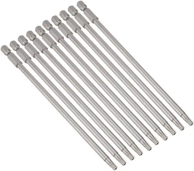 Main image of 10 Pcs 1/4" Hex Shank T20 Magnetic Torx Screwdriver Bits 150mm Length