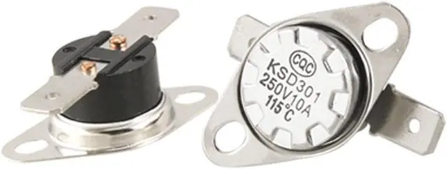 Main image of Unique Bargains 5 x KSD301 NC Temperature Controlled Switch Thermostat 115 Celsius 250V 10A