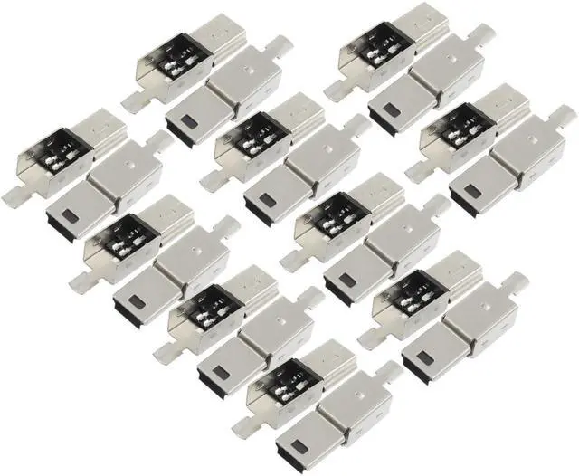 Main image of Unique Bargains 20 Pcs Mini USB 5 Pin Type B Male Connector Port Solder Plug Jack