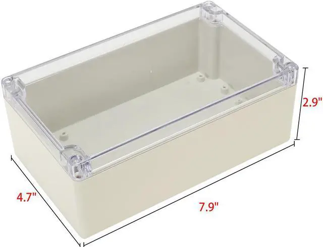 Alt view image 2 of 5 - 7.9"x4.7"x2.9"ABS Waterproof Junction Box Project Enclosure w PC Cover Gray