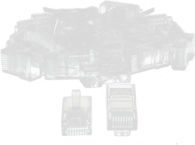 Main image of Unique Bargains RJ45 8P8C CAT5 Modular Ethernet Network Cable LAN Connector End Clear 30pcs