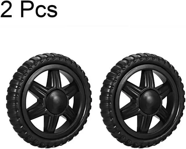 Alt view image 3 of 3 - Shopping Cart Wheels Travelling Trolley Caster Replacement 5 Inch Dia Black 2Pcs