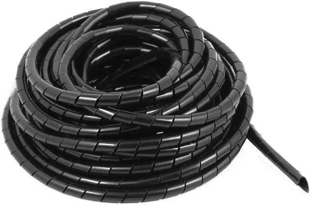 Main image of 8mm Dia 10.5M Length Cable Wire Tidy Wrap Spiral Wrapping Band Organizer Black