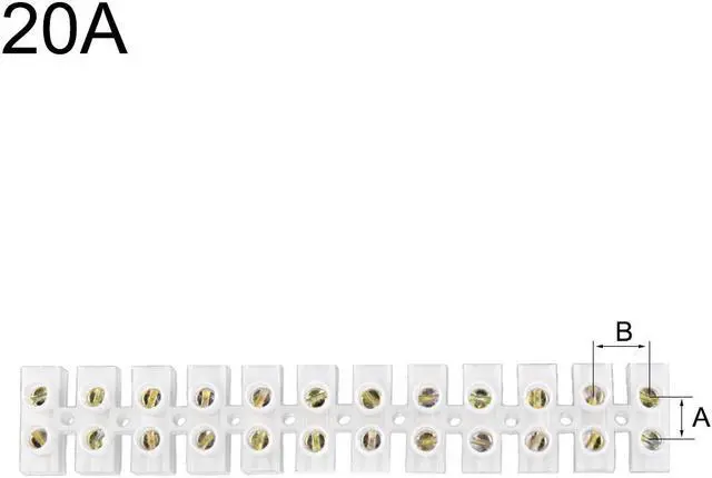 Alt view image 2 of 4 - Terminal Block , 20A 12 Position Dual Row Type H Wire Connector Screw Terminal Barrier Strip , Pack of 5
