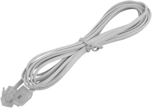 Main image of Unique Bargains 6.6ft 2M  RJ11 to RJ11 6P4C M/M Telephone Line Cord Cable White