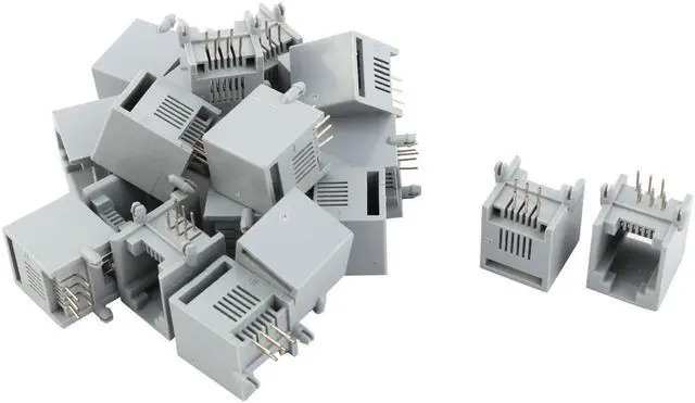 Main image of RJ12 6P6C Female PCB Mounting Modular Jack Plug Phone Network Connector 20pcs