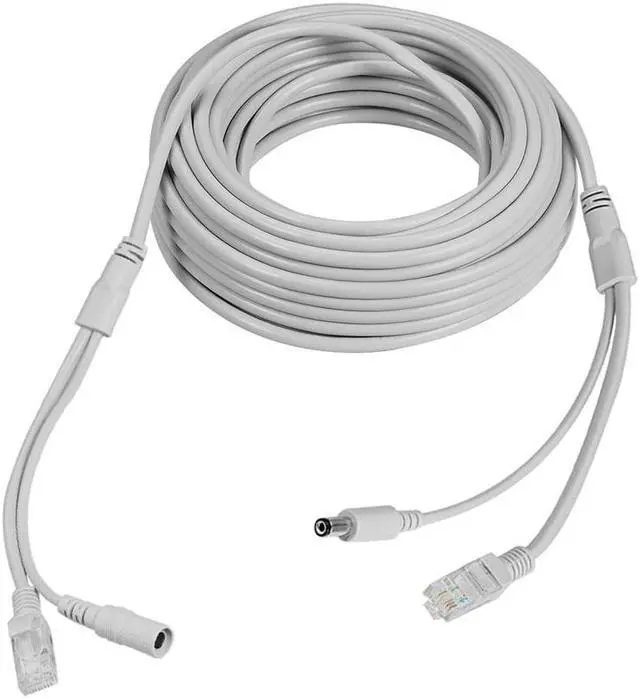 Main image of Unique Bargains 49ft Cat5e Network Ethernet LAN/Power Extension Cable for CCTV Security Cameras