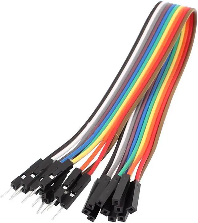 Main image of 10Pcs Female to Male 1P Jumper Wire Ribbon Cable Pi Pic Breadboard DIY 20cm Long