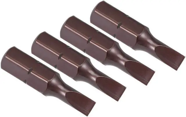 Main image of 4pcs 25mm Long 1/4" Hex Shank SL4 Slot Screwdriver Bits S2 High Alloy Steel