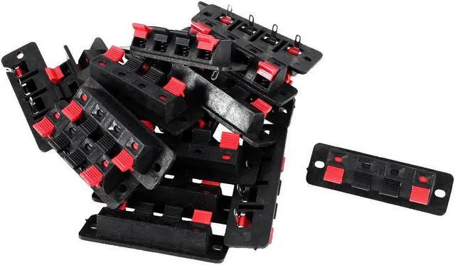 Main image of Unique Bargains 20 Pcs 4 Pin Push Type Speaker Terminal Board Connector 64mm x 19mm