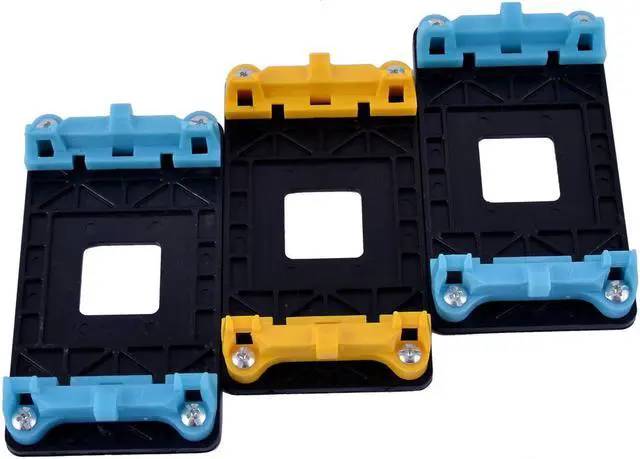 Main image of 3pcs Plastic AM2 AM2+ AM3 AM3+ FM1 CPU Fan Bracket Holder Base Blue Yellow