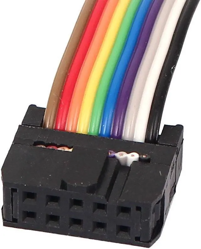 Alt view image 2 of 4 - 50cm 10 Pin 10 Way F/F Connector IDC Flat Rainbow Color Ribbon Cable 2pcs