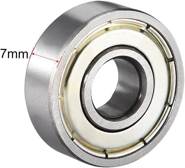 Alt view image 3 of 4 - Deep Groove Ball Bearing 608ZZ Double Shield, 8mm x 22mm x 7mm High Carbon Steel Z1 Bearings, 4pcs