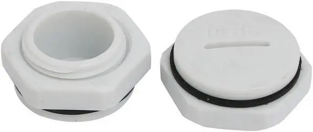 Alt view image 2 of 3 - Unique Bargains PG16 Nylon Male Threaded Cable Gland Screw End Cap Cover Gray 10pcs