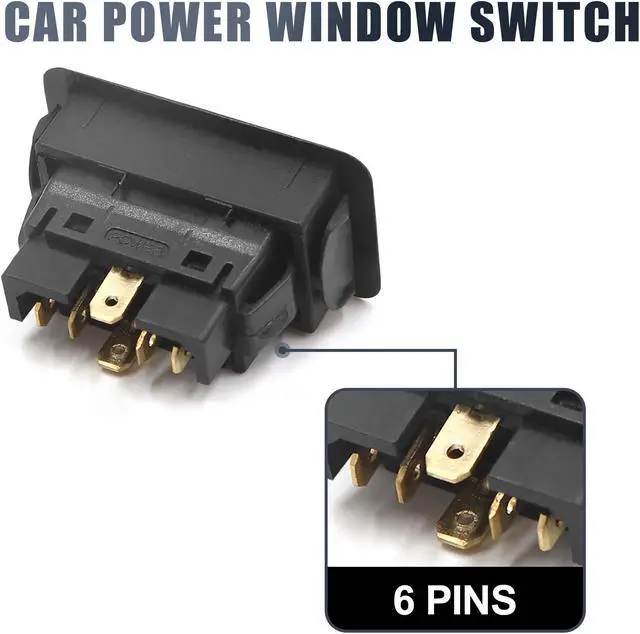 Alt view image 4 of 4 - Universal 6 Pin Car Vehicle Door Window Power Electric Control Switch Black DC 12V