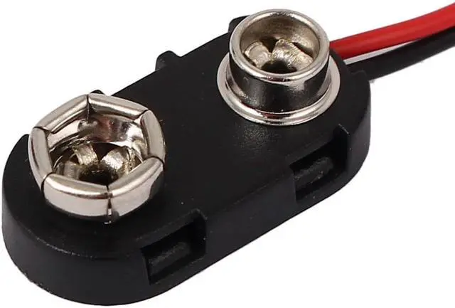 Alt view image 2 of 3 - 9 Volt Black Battery Buckle Clip Holder I Type Connector Lead Wire Cord 4 Pcs